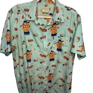 RSVLTS The Sandlot Button Up Shirt XL Baseball Hot Dog Movie Graphic Print